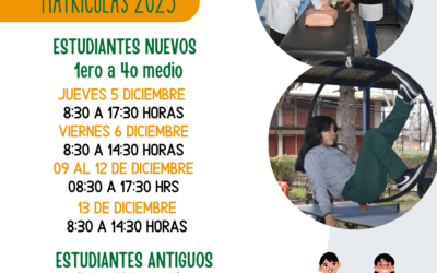 Conoce las fechas de MATRÍCULAS 2025